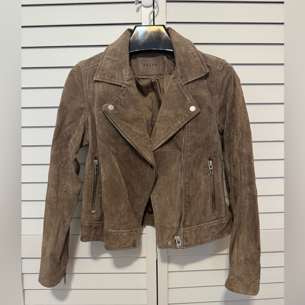 Blank NYC, Taupe Suede Moto Jacket, Small